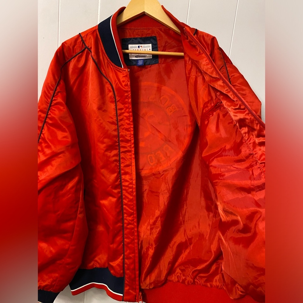 Boston Red Sox Jacket G-III Carl Banks Bomber Baseball Big Logo Satin Two Sided - Picture 8 of 14